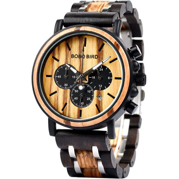 Bobo Bird Mens Wooden Watches Luxury Lightweight Wood Watch Multi-Functional Display Men'S Timepieces, Stylish