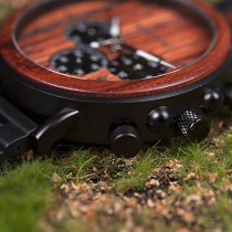 Bobo Bird Men Casual Wrist Watch, Wood & Stainless Steel Watch With Luminous Pointers, Classic Analog Watches With Gift Box