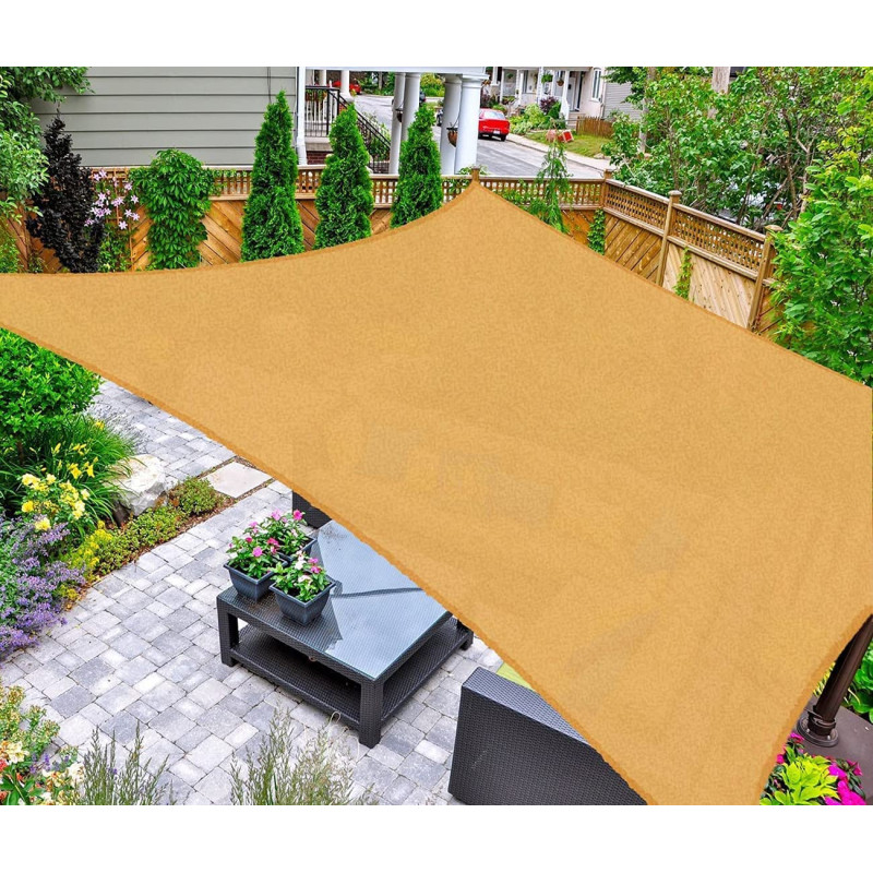 PATIOSNAP Sun Shade Sail, 3 x 4 m Rectangle Awning, Garden Backyard Pergola Decking Swimming Pool
