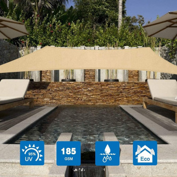 PATIOSNAP Sun Shade Sail, 3 x 4 m Rectangle Awning, Garden Backyard Pergola Decking Swimming Pool