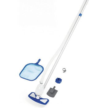 Bestway 58234 Above Ground Pool Cleaning & Maintenance Accessories Set Kit For Filter Pumps With A 530 Gph Flow Rate - Blue