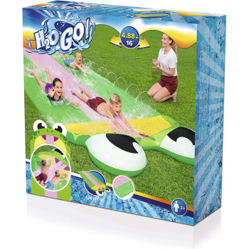 Bestway H2Ogo Friendly Frog Slide 488Cm, Water Slides & Blobz, 52389, Multi Color