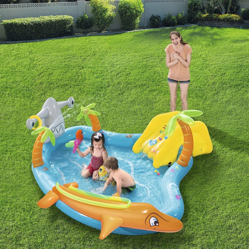 Bestway Inflatable Kids Water Play Center - Sea Life Paddling Pool With Multiple Activities