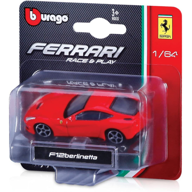 Burago Car Ferrari Blister 1:64-7 cm, Multicoloured (18-56000P) Assorted Colour/Model