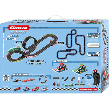 Carrera 20062491 GO!!! Nintendo Mario Kart 8 Rennstrecken-Set | 4,9m elektrische Carrerabahn mit Mario & Luigi Spielzeugautos | mit 2 Handreglern & Streckenteilen | Spielzeug fur Kinder ab 6 Jahren