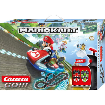 Carrera 20062491 GO!!! Nintendo Mario Kart 8 Rennstrecken-Set | 4,9m elektrische Carrerabahn mit Mario & Luigi Spielzeugautos | mit 2 Handreglern & Streckenteilen | Spielzeug fur Kinder ab 6 Jahren