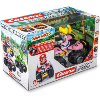 Carrera RC Nintendo Mario Kart 8 Peach Quad | Remote-controlled car from 6 years for indoor and outdoor use | Mini Mario Kart car with remote control to take away | Toys for kids & adults