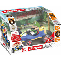 Carrera RC Nintendo Mario Kart Mach 8 mit Luigi I ferngesteuertes Auto ab 6 Jahren fur drinnen & draussen I Mini Mario Kart mit Fernbedienung zum Mitnehmen I Spielzeug fur Kinder & Erwachsene