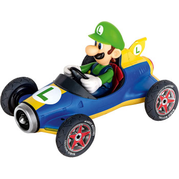 Carrera RC Nintendo Mario Kart Mach 8 mit Luigi I ferngesteuertes Auto ab 6 Jahren fur drinnen & draussen I Mini Mario Kart mit Fernbedienung zum Mitnehmen I Spielzeug fur Kinder & Erwachsene