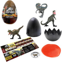 Jurassic World Captivz Clash Dino Egg - Ooze Egg with Collectible Dinosaur Figure Unboxing Adventure Single Pack Bundle - Styles May Vary with 2 My Outlet Mall Stickers