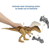 Jurassic World Mega Destroyers Carcharodontosaurus Dinosaur Action Figure, Toy Gift with Movable Joints, Attack and Breakout Feature