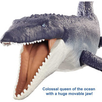 Jurassic World Ocean Protector Mosasaurus Dinosaur Action Figure Sculpted with Movable Joints, Ages 4 Years & Older GXC09, Multi colour