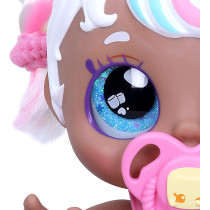 Kindi Kids Mini Mello Scented Kisses Little Sister Official Baby Doll with Big Glitter Eyes, Chubby, Squishy Arms and Legs, Removeable Nappy, Dummy and Bib