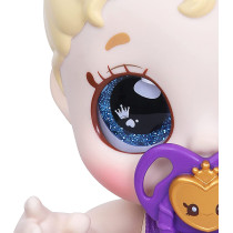 Kindi Kids Teenie Tiara Scented Kisses Little Sister Official Baby Doll with Big Glitter Eyes, Chubby, Squishy Arms and Legs, Removeable Nappy, Dummy and Bib