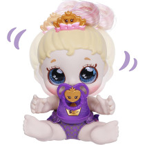 Kindi Kids Teenie Tiara Scented Kisses Little Sister Official Baby Doll with Big Glitter Eyes, Chubby, Squishy Arms and Legs, Removeable Nappy, Dummy and Bib