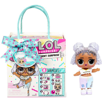 L.O.L. Surprise! Present Surprise S3 Birthday Month Theme With 8 Surprises Sidekick,Fashion Doll, Kids Age 3+, Multicolor, 576402EUc