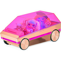 L.O.L. Surprise! 118305EUc 3-In-1 Party Cruiser Car-With Surprise Pool, Dance Floor, & Magic Black Lights-Rose Gold With Pink Trim-Fits Lol Surprise & Omg Dolls-Collectable