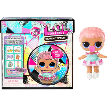 L.O.L. Surprise! 576648EUc Lol Winter Chill Hangout Spaces Set-Ice Sk8Ter-With 10+ Surprises Including Doll, Accessory, & Furniture-Fold-Out Playset-Collectable