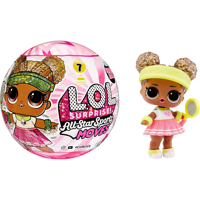 L.O.L. Surprise! All-Star Sports Moves Series 7, UNbox 8 Surprises Including a Movement Feature and Sparkly Sports-Themed Accessories - Great Gift for Kids 4+