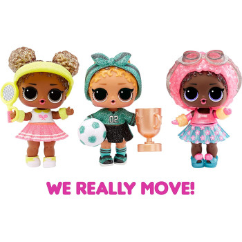 L.O.L. Surprise! All-Star Sports Moves Series 7, UNbox 8 Surprises Including a Movement Feature and Sparkly Sports-Themed Accessories - Great Gift for Kids 4+