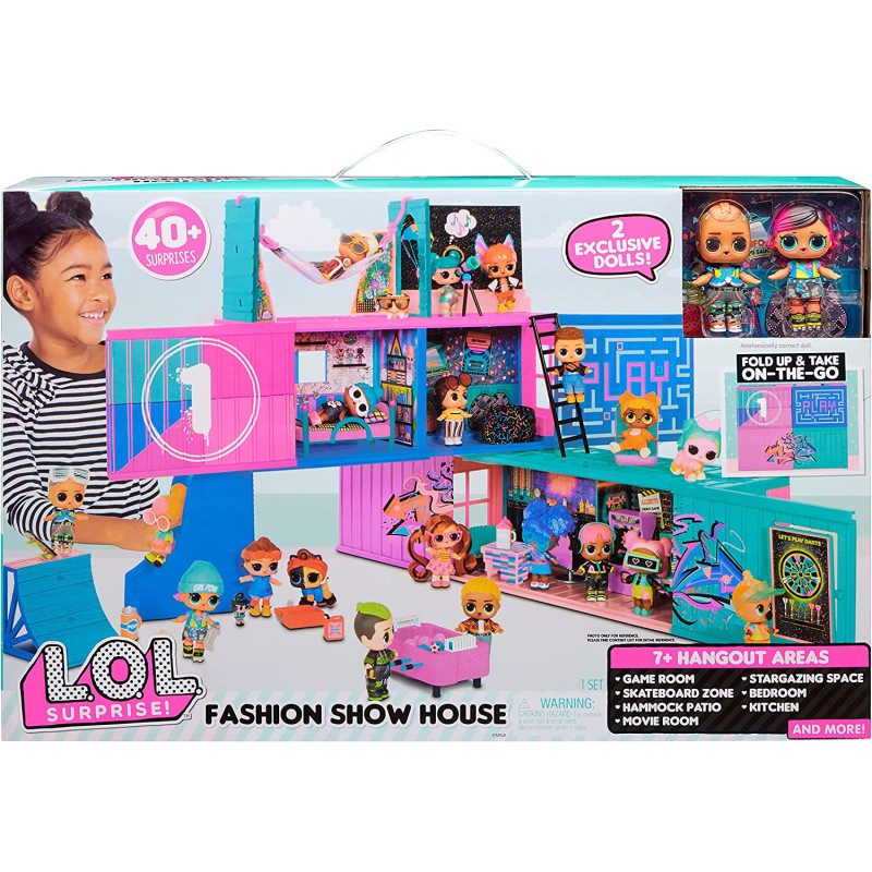 L.O.L. Surprise! Fashion Show House Playset with 40+ Surprises, Including 2 Exclusive Dolls - Great Gift for Kids Ages 4+