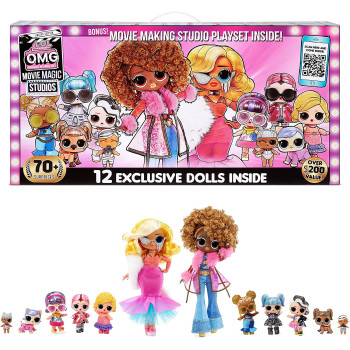 L.O.L. Surprise! Omg Movie Magic Studios With 70+ Surprises, 12 Dolls Including 2 Fashion Dolls, 4 Movie Studio Stages, Green Screen, Phone Tripod, Movie Theater/Set Packaging