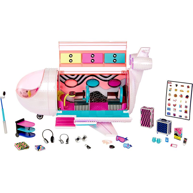 L.O.L. Surprise! Omg Plane 4-In-1 Playset - Aeroplane With 50 Surprises Including Multiple Accessories, Multicolor