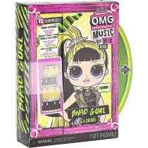 L.O.L. Surprise! OMG Remix Rock BGurl/Drm Fashion Doll with 15 Surprises Including Drums, Outfit, Shoes, Hair Brush, Doll Stand, Lyric Magazine, and Record Player