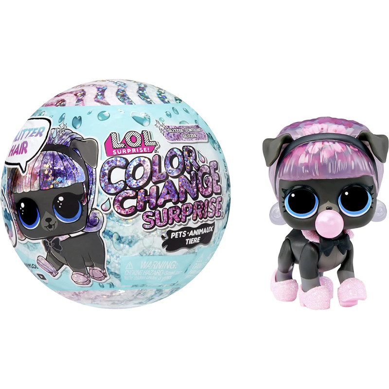 L.O.L. Surprise! Sparkly Fashions, and Accessories Great Gift for Kids Ages 4+, Multicolor, 585312, L.O.L. Surprise! Glitter Color Change Pets Asst