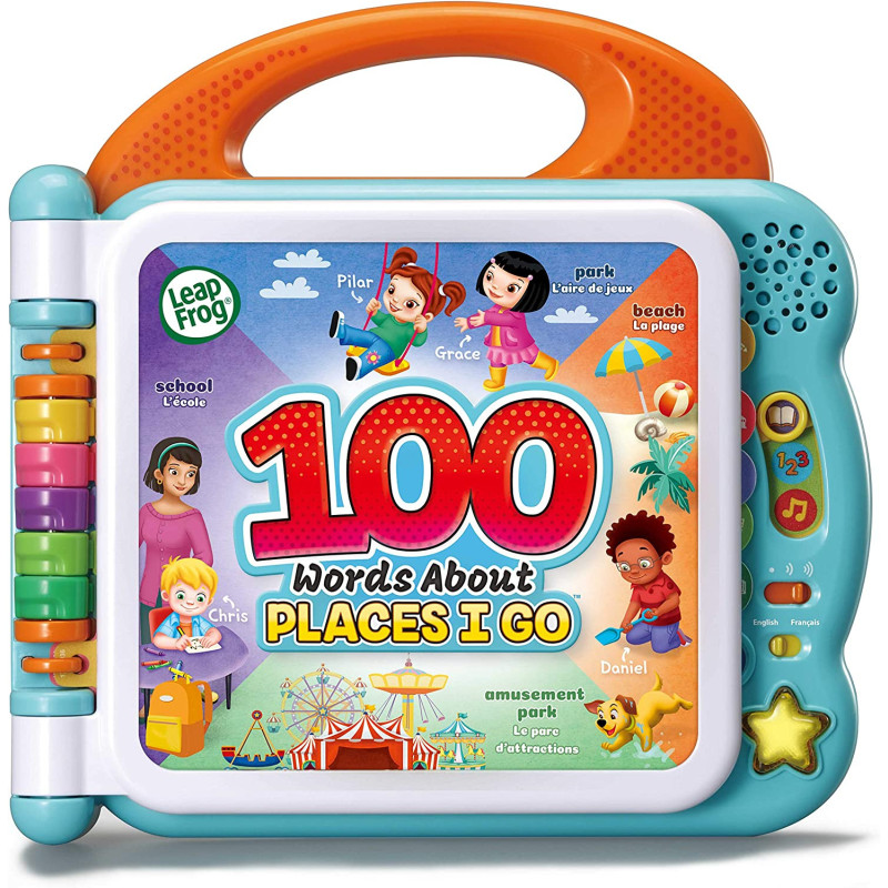 Leap Frog 100 Words About Places I Go Learning Book, Pre School Book for Kids, Musical Learning Toy with Objects and People, Educational Toy Book with Facts and Sound Effects