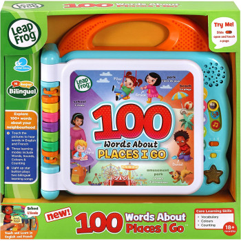 Leap Frog 100 Words About Places I Go Learning Book, Pre School Book for Kids, Musical Learning Toy with Objects and People, Educational Toy Book with Facts and Sound Effects