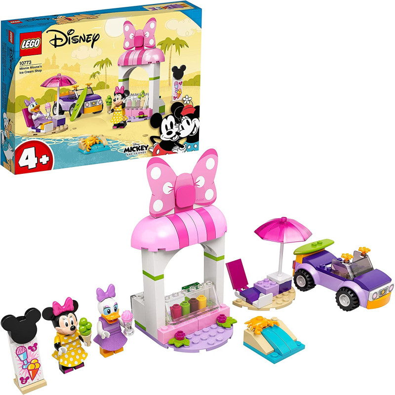 LEGO 10773 Disney Minnie Mouse'S Ice Cream Shop, Toy For Kids 4 + Years Old With Car, New 2021