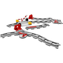 LEGO 10882 DUPLO Town Train Tracks Building Set with Red Action Brick