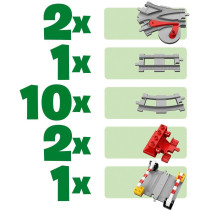 LEGO 10882 DUPLO Town Train Tracks Building Set with Red Action Brick
