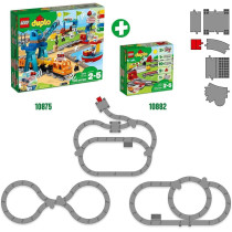 LEGO 10882 DUPLO Town Train Tracks Building Set with Red Action Brick