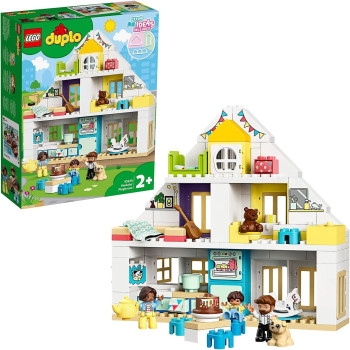 LEGO 10929 DUPLO Town Modular Playhouse 3in1 Set, Dolls House for 2+ Year Old Girls and Boys with Figures and Animals for Toddlers