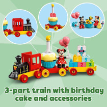 LEGO 10941 Duplo Disney Mickey & Minnie Birthday Train Toy For Toddlers With Cake And Balloons