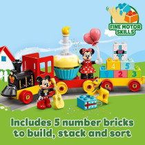 LEGO 10941 Duplo Disney Mickey & Minnie Birthday Train Toy For Toddlers With Cake And Balloons