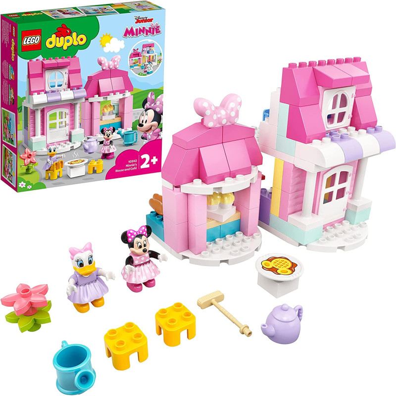 LEGO 10942 DUPLO Disney Minnie's House and Cafe Dollhouse with Minnie Mouse and Daisy Duck, Building Toy for Toddlers 2+ Years Old, New 2021