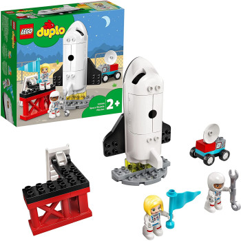 LEGO 10944 DUPLO Town Space Shuttle Mission Rocket Toy, Set for Preschool Toddlers Age 2+ with Astronaut Figures