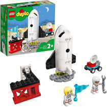 LEGO 10944 DUPLO Town Space Shuttle Mission Rocket Toy, Set for Preschool Toddlers Age 2+ with Astronaut Figures