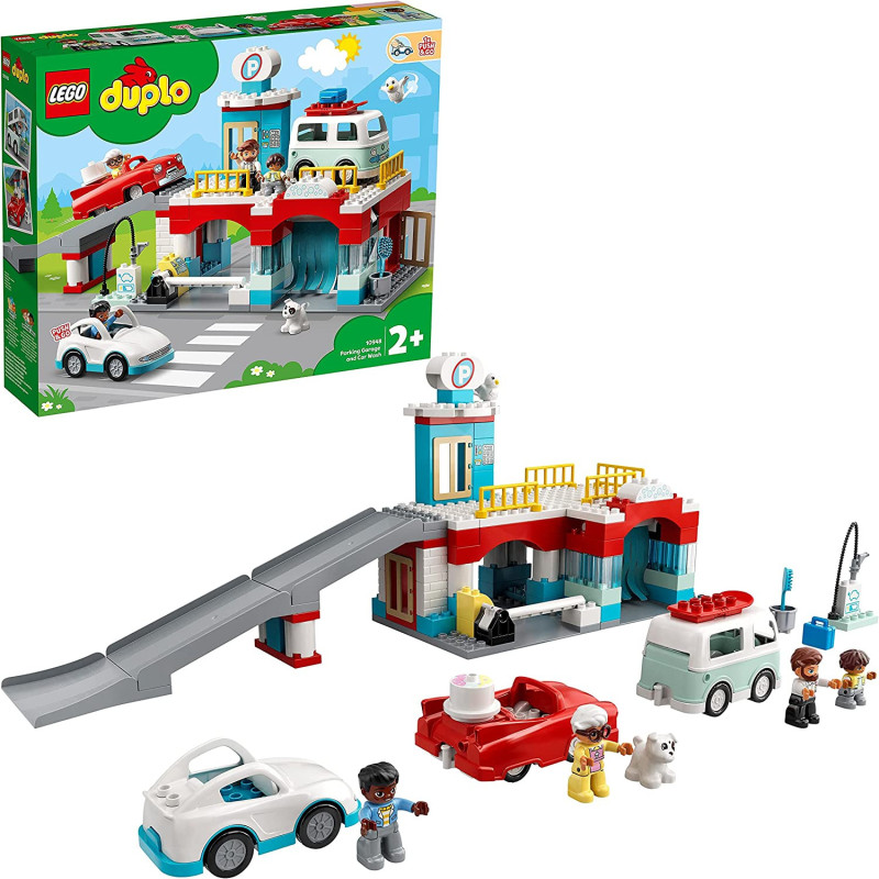 LEGO 10948 Duplo Car Park And Wash Set, Toy For Toddlers 2 + Years Old With Garage, Petrol Station & PUSh Along Car, New 2021