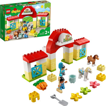 LEGO 10951 DUPLO Town Horse Stable and Pony Care Toy for Toddlers 2 + Years Old, Playset for Preschoolers