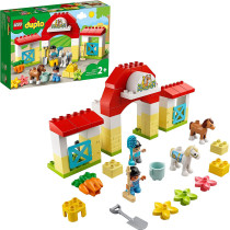 LEGO 10951 DUPLO Town Horse Stable and Pony Care Toy for Toddlers 2 + Years Old, Playset for Preschoolers