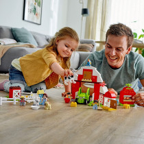 LEGO 10952 Duplo Town Barn, Tractor & Farm Animal Care Toy For Toddlers 2 + Years Old, With Horse, Pig And Cow Figures