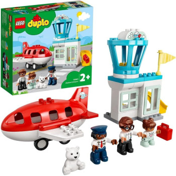 LEGO 10961 DUPLO Town Aeroplane & Airport Playset with Airplane and Pilot Figure, Learning Toy for Toddlers 2+ Years, New 2021