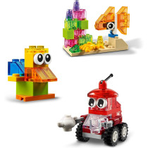 LEGO 11013 Classic Creative Transparent Bricks Building Set With Animals For Kids 4+