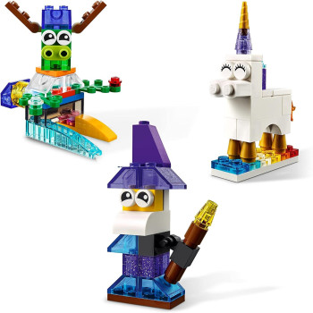 LEGO 11013 Classic Creative Transparent Bricks Building Set With Animals For Kids 4+
