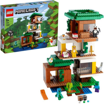 LEGO 21174 Minecraft The Modern Treehouse - Dollhouse Toy For Kids, Collectible Model With Creeper Figure, New 2021