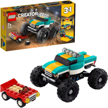 LEGO 31101 Creator 3in1 Monster Truck Demolition Car Toy - Muscle Car - Dragster Building Set, Vehicle Collection Series